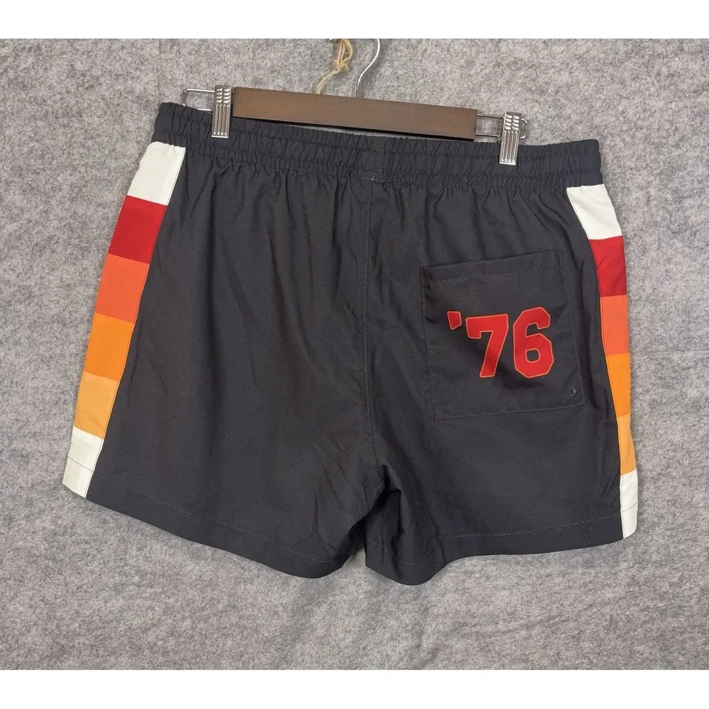 Tampa Bay Buccaneers Duvin Design Swim Shorts Mens Sz L Black Mesh Lined Pockets